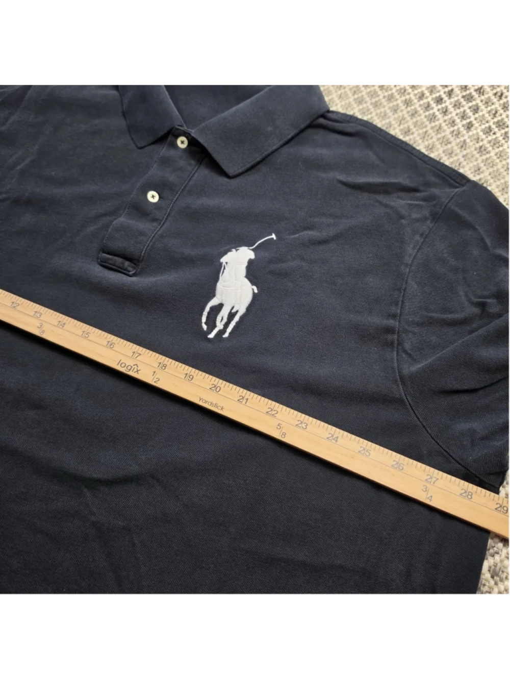 Polo Ralph Lauren Mens 3XB Black Big Pony #3 Big Tall Cotton Polo Shirt